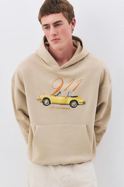 Trendiz Women's 911 Art and Automobile Sweatshirt Stone