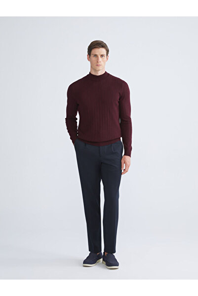 LC Waikiki Claret Red Half Turtleneck Men's Knitwear Sweater