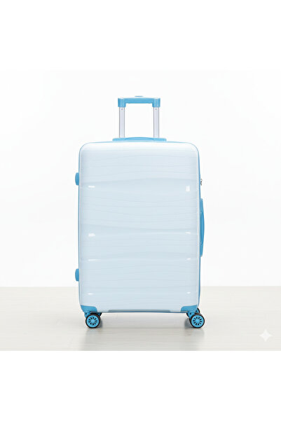 Laguna Büyük Boy Kırılmaz Silikon PP Valiz - Açık mavi - Turkuaz , Sessiz Tek...