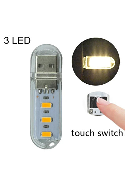 Choice 1 قطعة 3 LED لمس دافئ صغير محمول USB LED كتاب الضوء DC5V فائق السطوع قراءة كتاب مصباح 3leds 8le