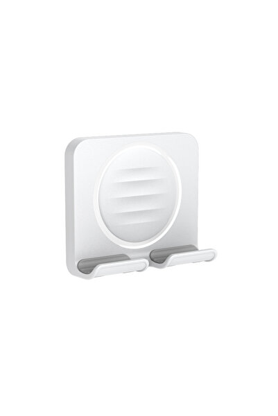 Choice حامل هاتف أبيض مثبت على الحائط حامل هاتف للأشخاص الكسالى الحمام المطبخ بجانب السرير حامل هاتف بدون ثقوب