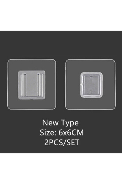 Choice زوج من الخطافات الجدارية اللاصقة المزدوجة الجوانب من الأكريليك مقاس 6x6 سم، خطافات تخزين قوية لا تترك آثارًا مثبتة على الحائط B