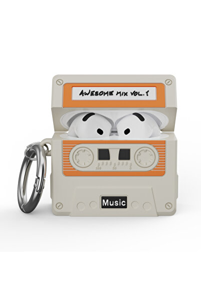 Choice حافظة Airpods pro بيضاء على شكل شريط كاسيت متوافقة مع حافظة AirPods Pr...