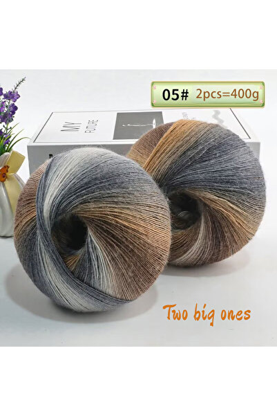 Choice ٥ كرات من خيوط الصوف النقي المصبوغة بألوان قوس قزح متدرجة متعددة الألو...