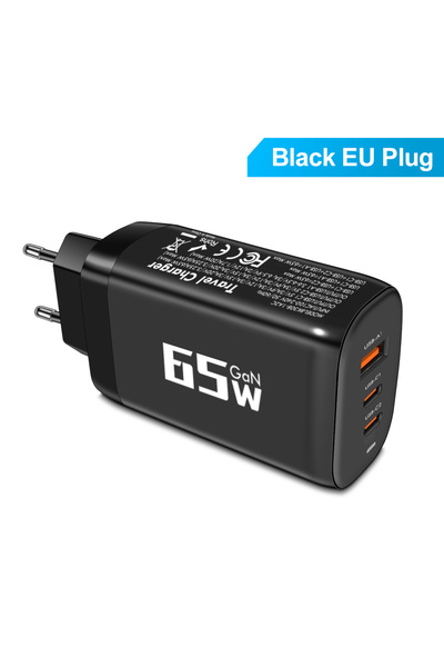 Choice BK308-ACC EU شاحن USB من النوع C أسود 85 وات GaN QC3.0 شحن سريع PPS PD...