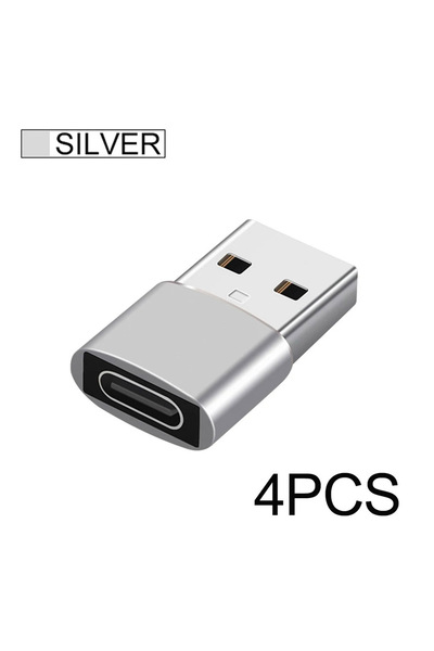 Choice 4 قطع فضية NNBILI 4 قطع محول USB إلى OTG من النوع C محول USB USB-A ذكر...