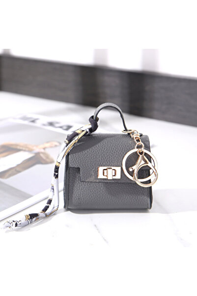 Choice حقيبة سماعات رأس صغيرة فاخرة باللون الرمادي الداكن، مناسبة لسماعات Air...