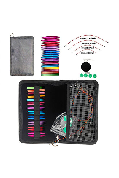Choice Multi-Colored A Set of 37 Pieces of Knitting Tools Mini Short 5.5cm Re...