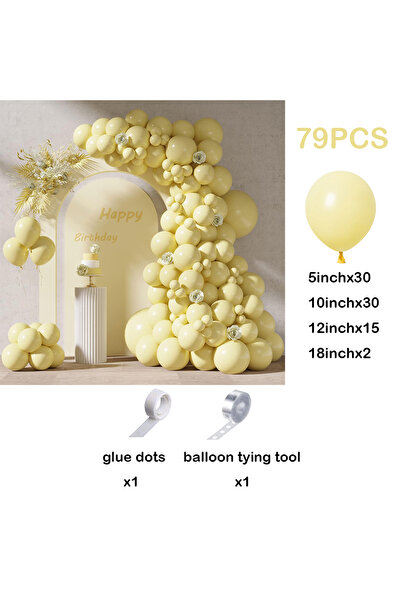 Choice كما في الصورة رقم 1 طقم زينة قوس بالونات باللون الأصفر الفاتح لحفلة عي...