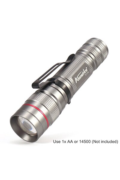 Choice AA Grey 3W Zoom Mini Flashlight مصباح يدوي محمول قابل للتكبير إضاءة سا...