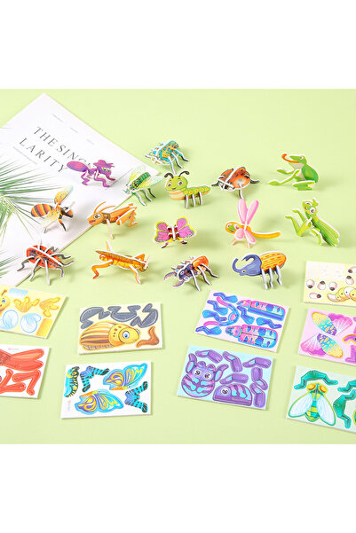 Choice3 Insect 30pcs 3D Fun Mini Animal Dinosaur DIY Paper Jigsaw Puzzles for...