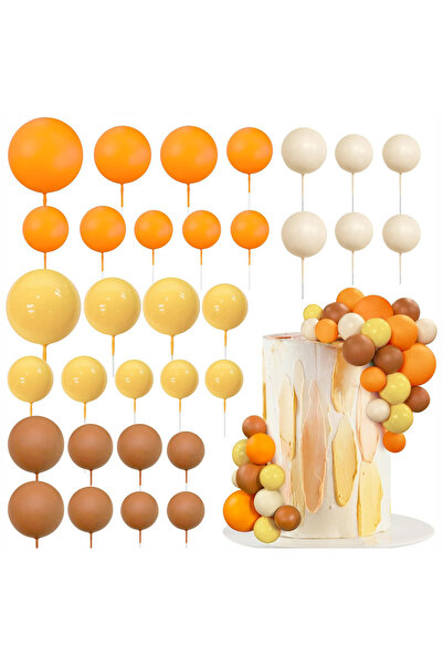 Choice 48 قطعة من زينة الكيك على شكل كرات وملقطات كيك ملونة على شكل كرات لؤلؤ...