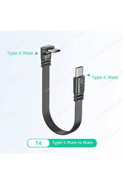 Choice كابل محول تحويل من النوع C إلى النوع C 30 سم T4 USB C M إلى M 10-100 س...
