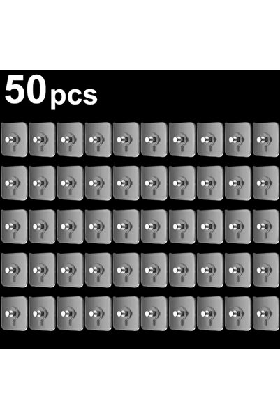 Choice 6 × 6 سم 50 قطعة خطاف ذاتي اللصق قوي لاصق إطار الصورة مسامير خطافات جدار شفافة بدون درزات