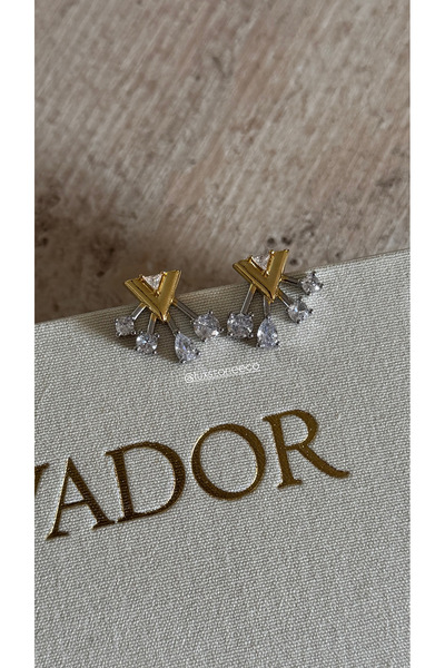 LUXSTONE Stone Gold Earrings