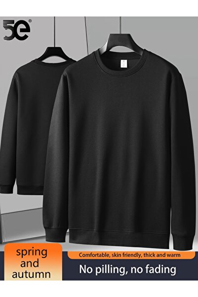 Leader leather Унисекс суитшърт с обло деколте – 2-слоен полиестер с кадифена...