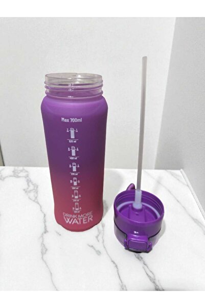 CEPHOME زجاجة ماء تحفيزية مزدوجة اللون مع غطاء مقاوم للتسرب بسعة 700 مل مع ما...