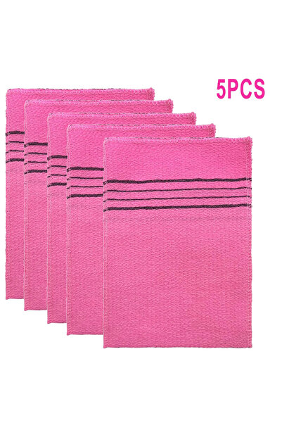 Choice مجموعة من 5 قطع من مناشف الاستحمام المقشرة باللون الوردي من كوريا وإيطاليا وآسيا، ومناشف الاستحمام المقشرة للجسم