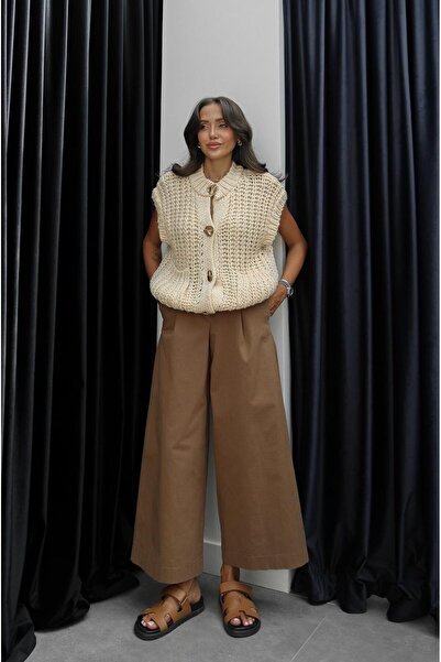 Havoş Camel Double Wide Leg Pants
