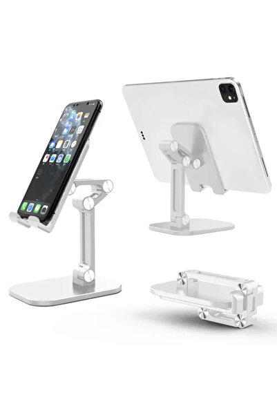 Choice1 حامل هاتف محمول مكتبي أبيض اللون لأجهزة iPhone و iPad، قابل للتعديل و...