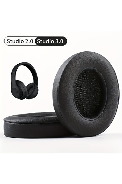 Choice أسود لـ Beats Studio 2 Studio 3 وسادات أذن بديلة من جلد البروتين وإسفنج ميموري فوم لسماعات الأذن
