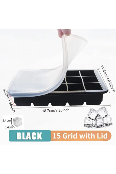 Choice1 YG New 15 Grid Silicone Ice Cube Molds Big Tray Mold Ice Cube Maker Reusable Durable Bar Pub Whiskey