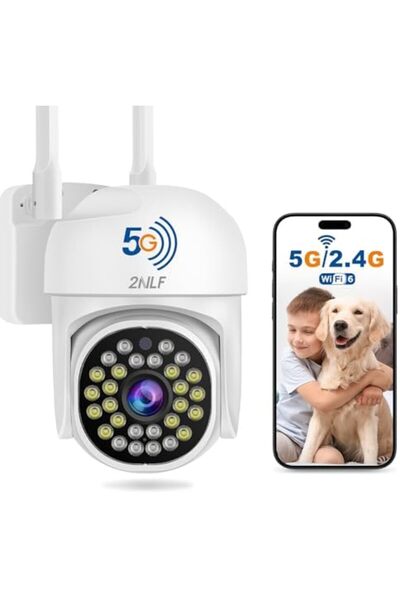 Generic 2NLF 1080P HD Outdoor Security Camera Wireless, 5GHz & 2.4GHz Wi-Fi PTZ Security Camera with 360° V