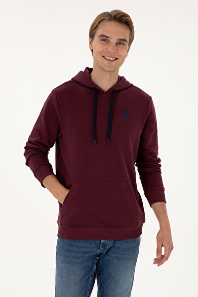 U.S. Polo Assn. Erkek Bordo Basic Sweatshirt 50307703-VR177
