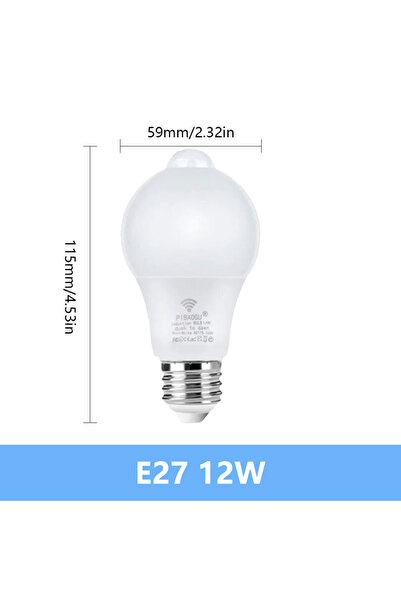 Choice AC220V (175-265V) أبيض بارد E27 12W مستشعر الحركة LED Light 220V 110V ...
