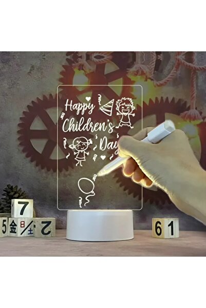 sgeteknoloji SGE Not Panosu Yaratıcı Led Gece Lambası USB Mesaj Panosu Tatil ...