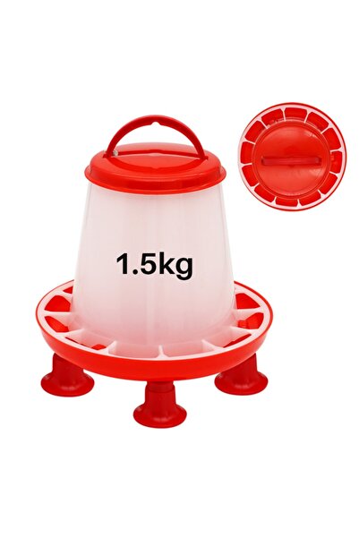 Choice 1.5 كجم 1.5 كجم دلو تغذية الدجاج والبط مع ساق نافورة طعام الدواجن دجاج...