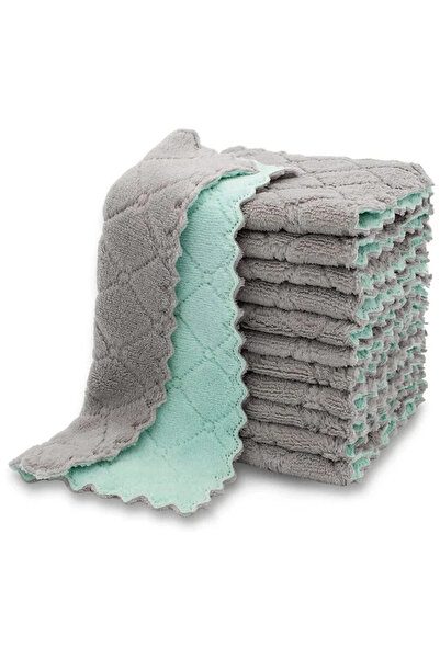 Choice 10 قطع أزرق رمادي 15x25 سم 10 قطع ألوان عشوائية مناشف مطبخ قماشية فائق...