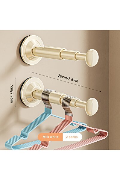 Choice 2 قطعة بيضاء 1/2 قطعة رف تخزين معلق - تركيب بدون حفر باستخدام كوب شفط،...