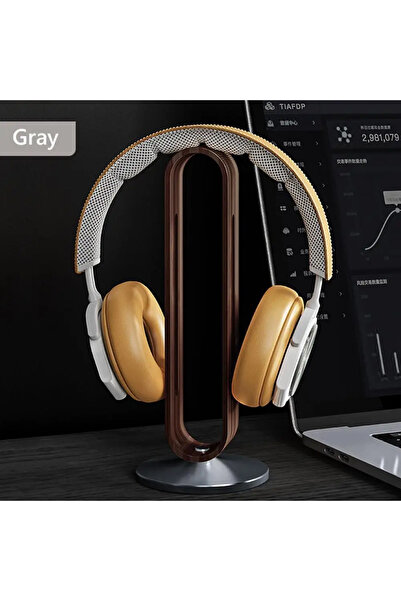 Choice حامل سماعات رأس رمادي مبتكر من الخيزران وحامل سماعات رأس من الألومنيوم...