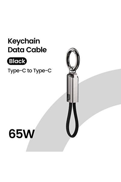 Choice كابل شحن سريع من النوع C إلى النوع C مع سلسلة مفاتيح 65W PD لأجهزة iPh...