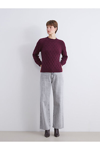 LC Waikiki Sparkling Choices from Shining Store | Crew Neck Self Patterned Women's Knitwear Sweater