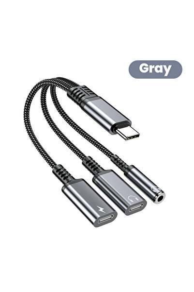 Choice محول شحن سريع رمادي 3 في 1 بقوة 60 واط بتقنية PD لأجهزة iPhone 16 و15 ...