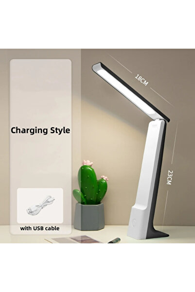 Choice Black Charging LED Folding Desk Lamp USB Charging Touch Control Dimmable Desktop Eye Protection Read