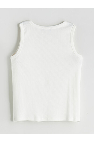 LC Waikiki Ekru Bisiklet Yaka Taşlı Kadın Atlet