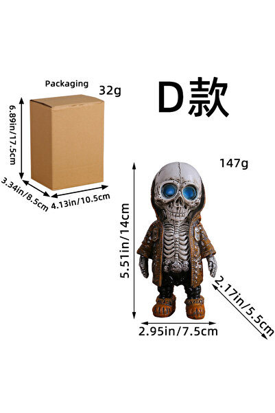 Choice D هيكل عظمي دمية مجوهرات من الراتنج تمثال شخصية منزلية إبداعية لوحة دي...