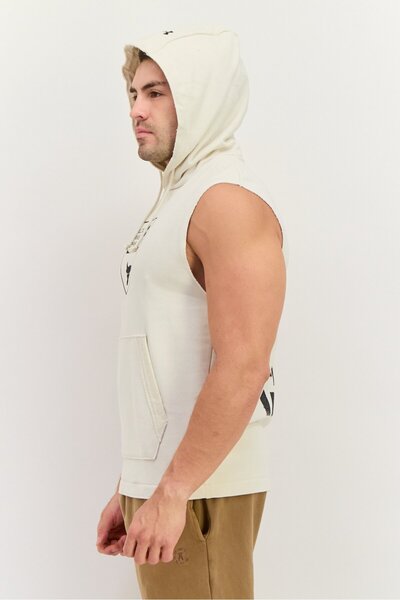 Under Armour Men Sportswear Fit Sleeveless Outdoor Hoodie, Off White