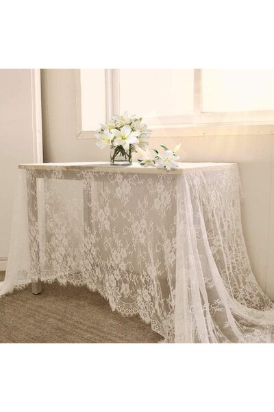 Choice 150x150cm white White Lace Tablecloth Vintage Embroidered Reception Table Cloth Decor Party Valentin