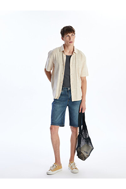 LC Waikiki شورت جينز رجالي مريح من إنديجو