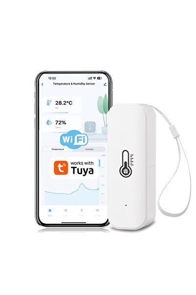 Choice White Tuya WiFi Humidity Temperature Sensor with White Color for Smart Home Battery Powered APP Moni