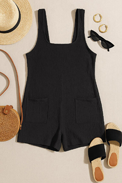 FrereConception Γυναικείο μαύρο φόρεμα παραλίας με μίνι τσέπες – Κομψό, άνετο και κατάλληλο για χρήση σε 4 εποχές