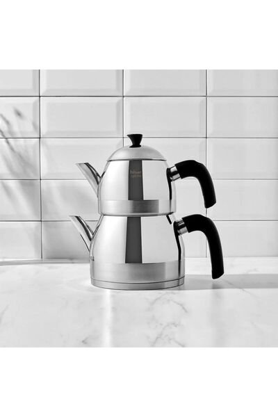 FİZYOMALZEMELERİ Hisar Optima Venus Induction Base Midi Steel Teapot Black