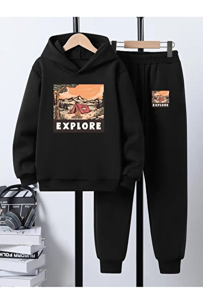 Cevval Παιδικό φούτερ με κουκούλα και φούτερ με στάμπα 3 νήματα με ανάλαφρο χρώμα για το φθινόπωρο/το χειμώνα