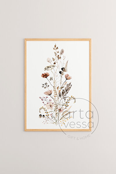 Artavessa 3 Parça Ham Renk Gerçek Ahşap Çerçeveli Tablo Seti - Model 19