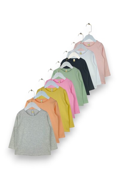 Via Girls Set of 8, Ages 3-6, 95% Cotton Long Sleeve Crew Neck Basic Bodysuit |   Children's Clothing for Ages 3-6