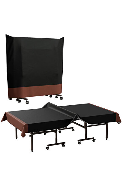 Choice غطاء طاولة تنس الطاولة الأسود والبني 600D قماش أكسفورد شديد التحمل مقا...